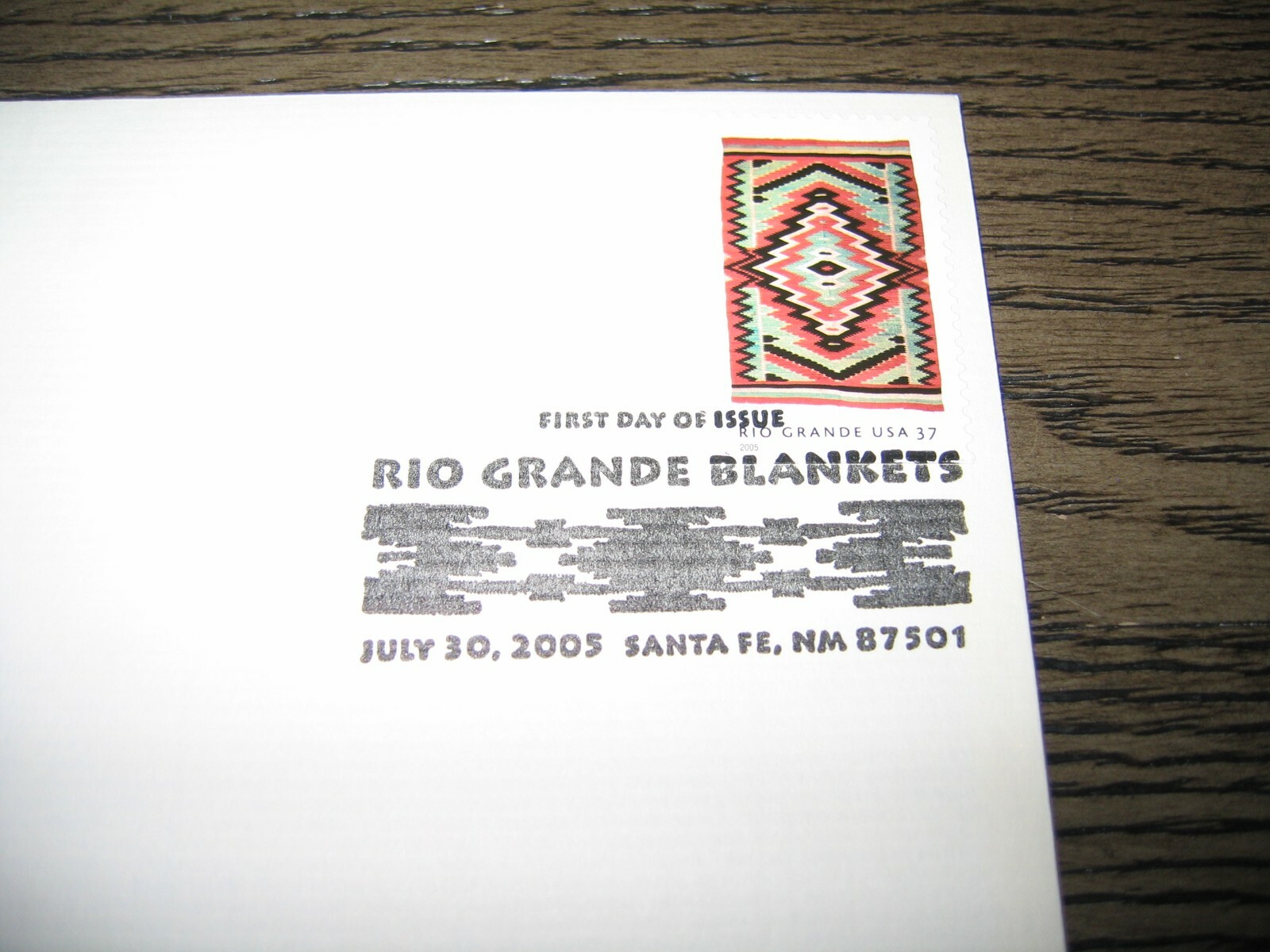 2005 Rio Grande Blanket Saltillo Style Gold GOLDEN Replica Cover STAMP