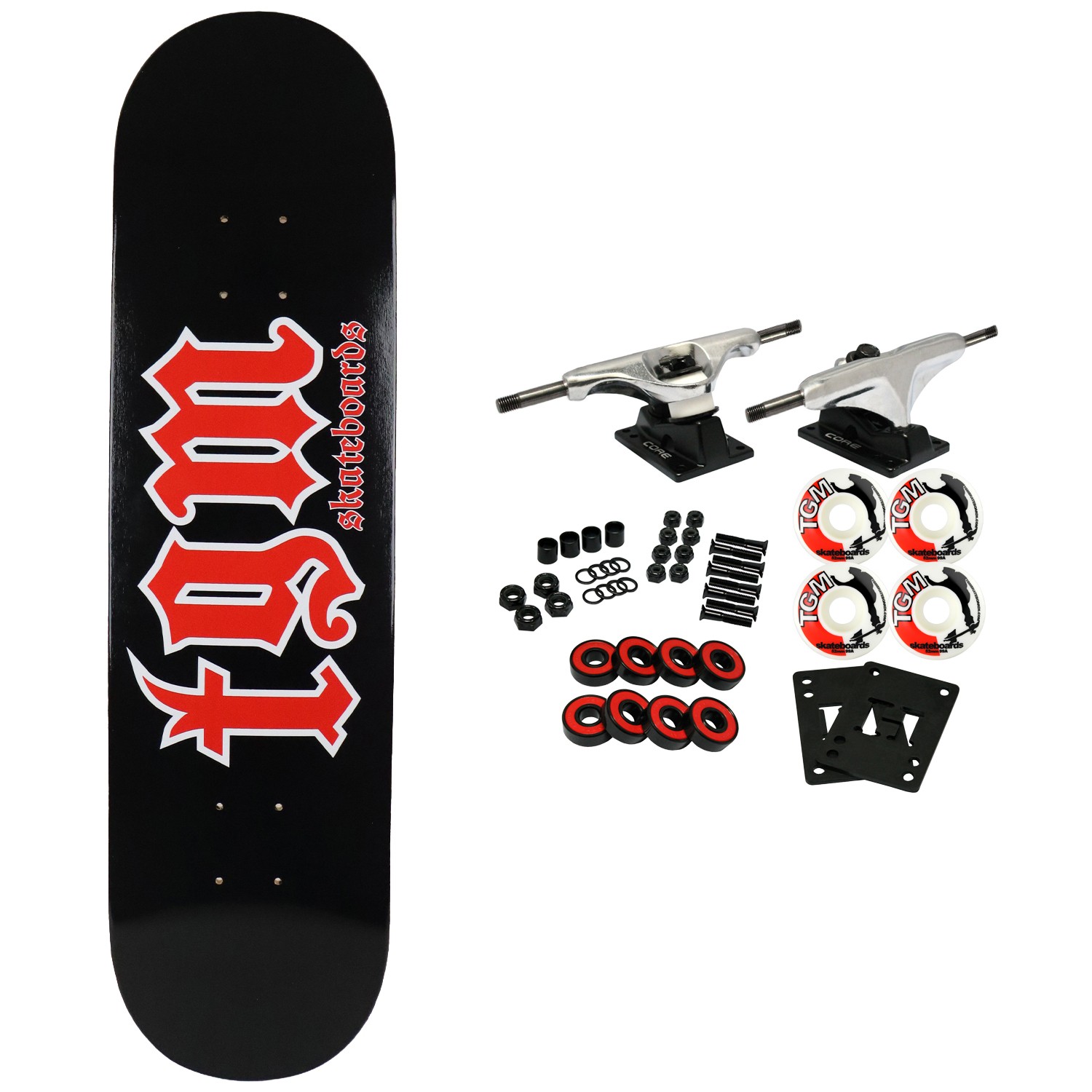 TGM Skateboards OG Goth Logo Canadian Maple Skateboard Complete - Choose Size/C