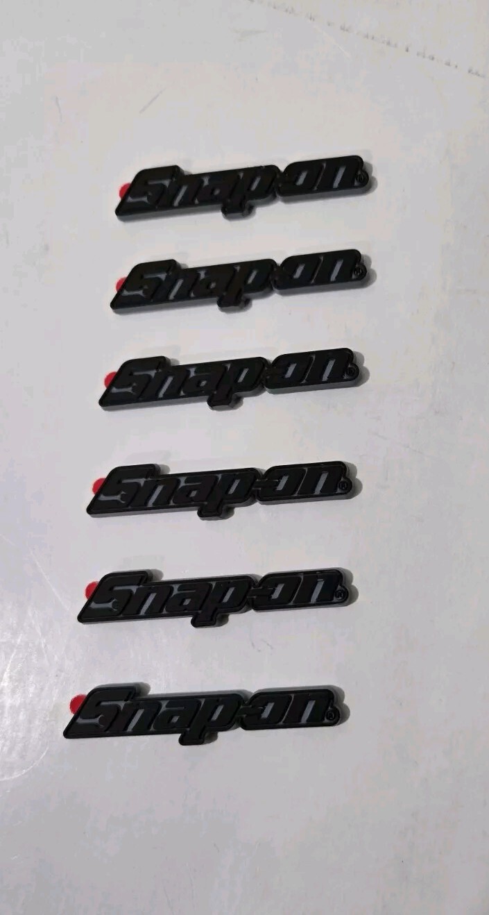 6PK SNAP ON TOOL BOX LOGO EMBLEM MATTE BLACK Plastic Badge Decal 2" NEW MICRO !!