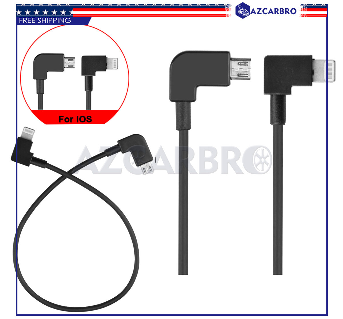 For DJI Mavic Mini Controller to IOS iPhone / iPad Lightning OTG Micro USB Cable