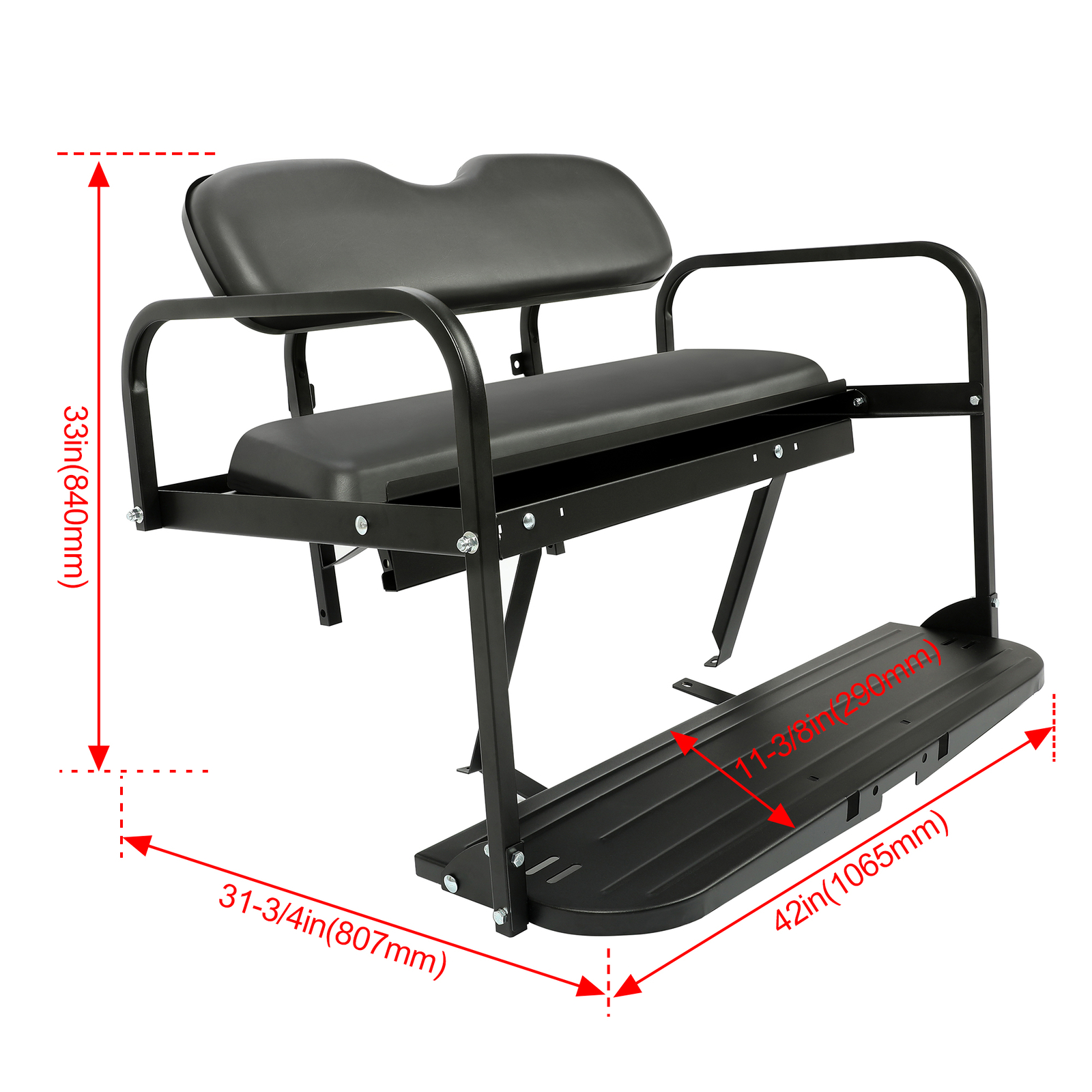 For 07-16 Yamaha Drive G29 Golf Cart Flip Folding Rear Back Seat Kit