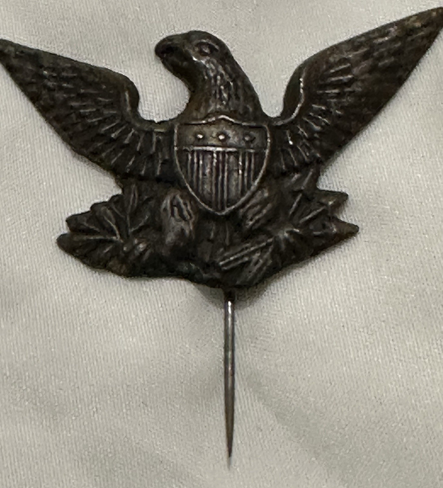 Original Period Civil War Patriotic Hat - Lapel Pin. Lead Backed & Good Quality.