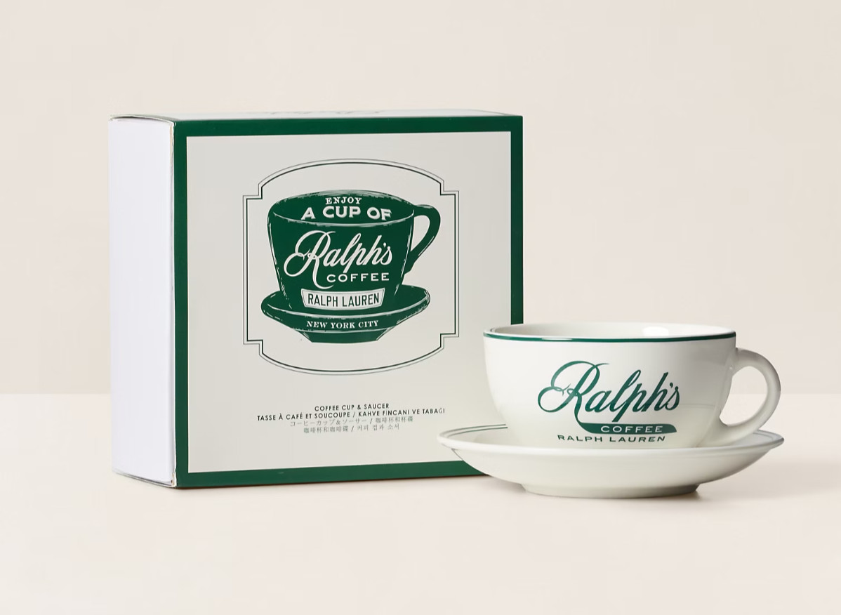RALPH'S COFFEE by Ralph Lauren Porcelain 10 oz. Cup & Saucer Set (polo)