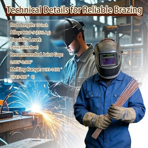 50 Sticks Brazing Rods BCuP-5 15% Silver Solder Phos Copper Flat Welding Rods