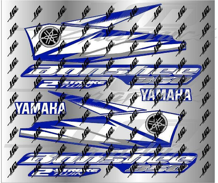 yamaha banshee full graphics decals kit 2006 blue THICK AND HIGH GLOSS