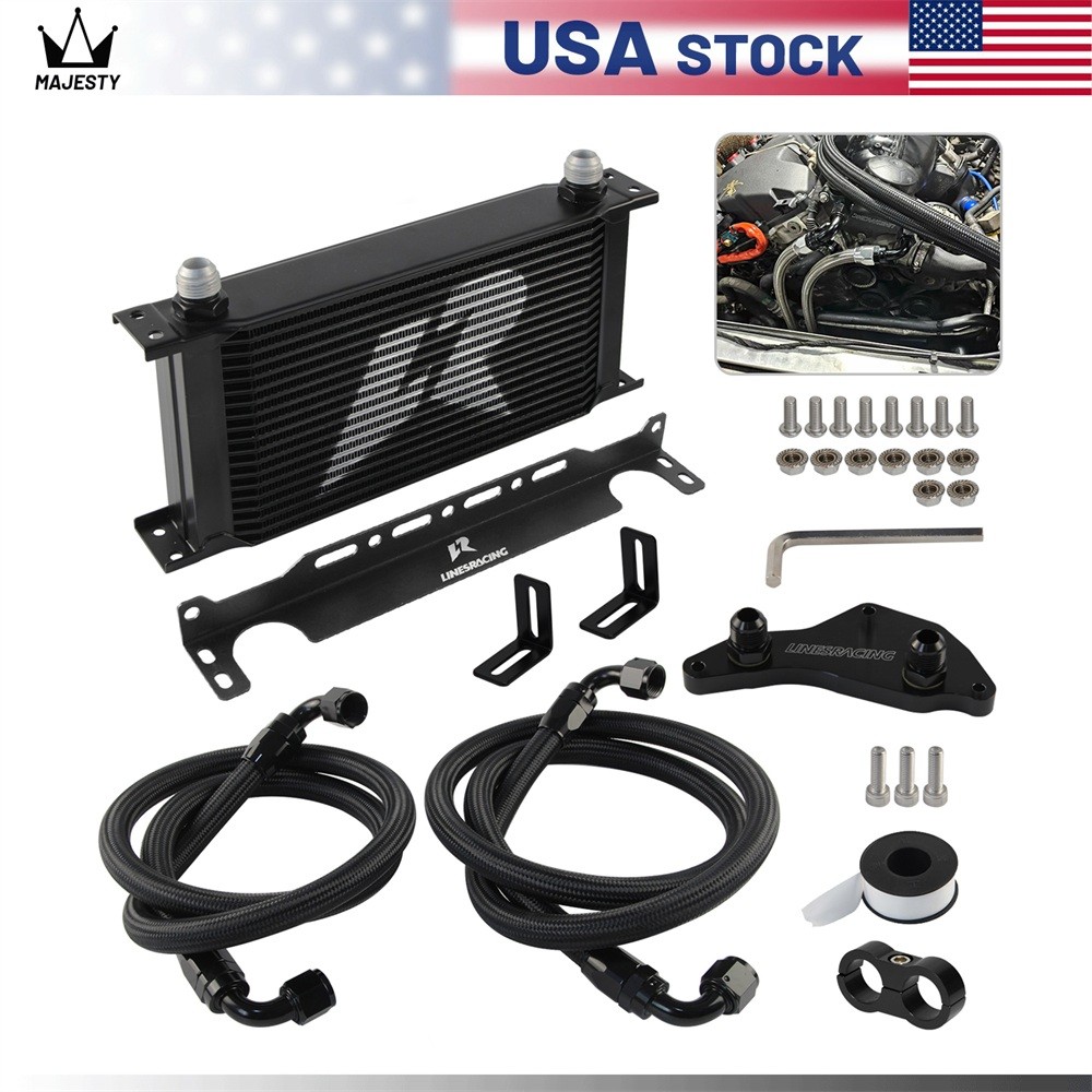 AN10 19 Row Oil Cooler Kit Thermostat Adapter For BMW N54/N55 335i 335is 335xi