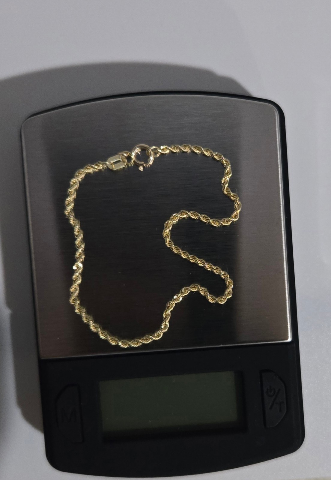 10K Gold 1.5mm Diamond Cut Rope Link Bracelet, 6in, 6.5in, 7in Italy