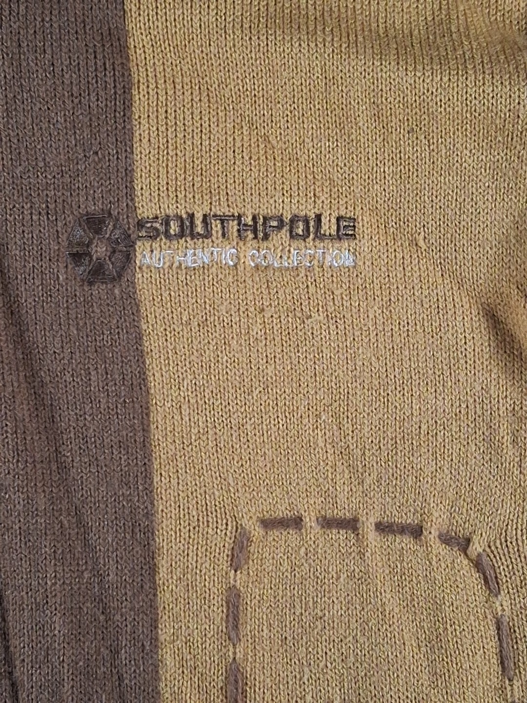 Vintage SouthPole 3D Chunky Knit Sweater Coogi Style Sz Large Y2k