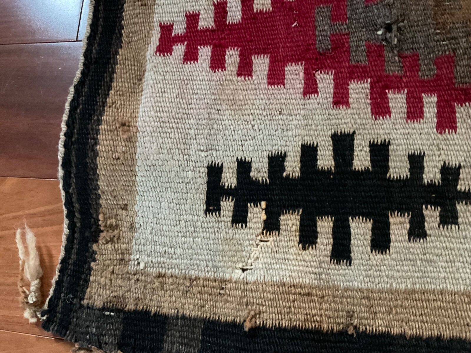 Old NAVAJO RUG Antique Vintage Rug Indian Native American Used needs repair