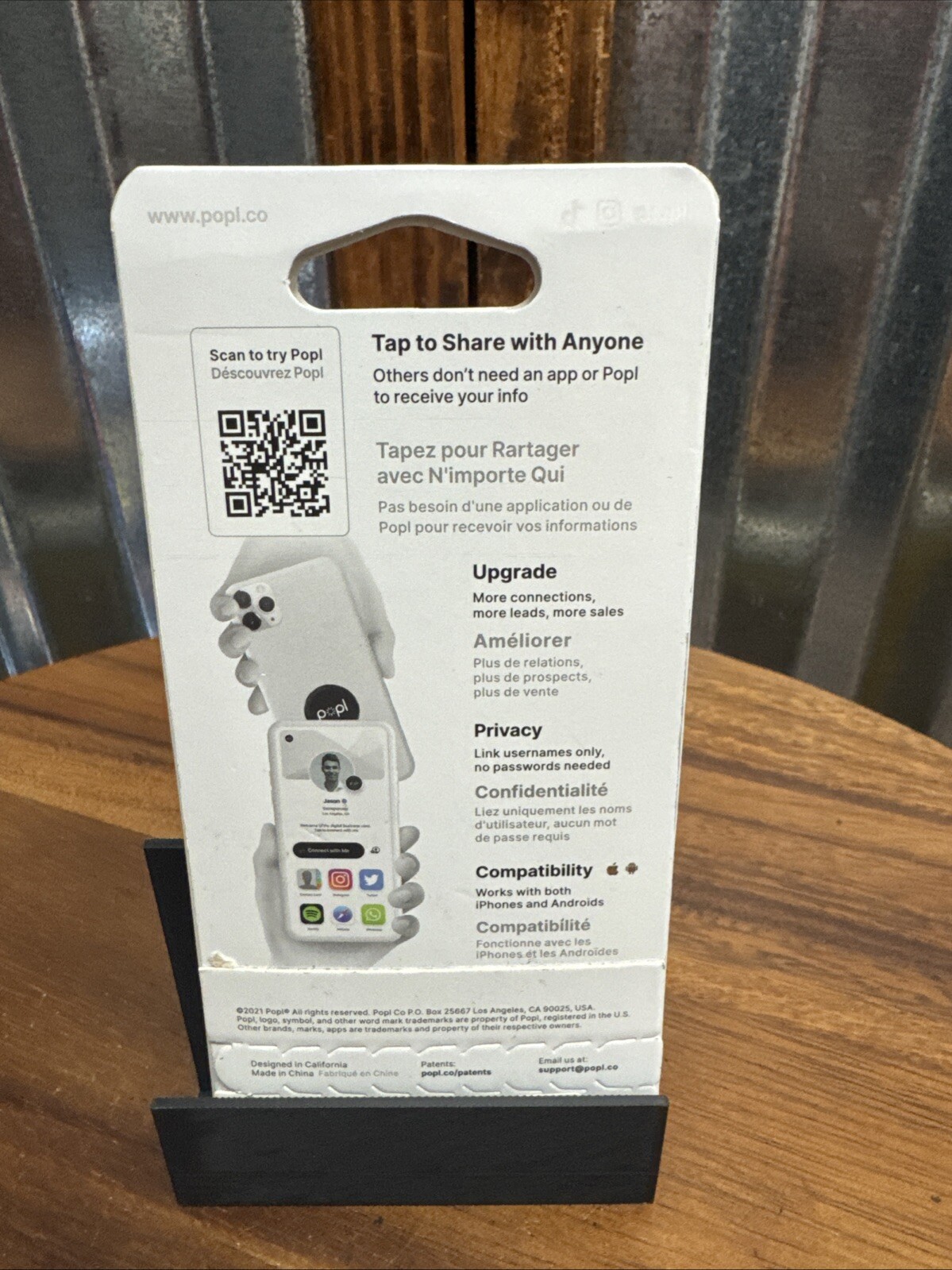 Popl Digital Business Card and Phone Accessory NFC Tag - Pink New On Cars