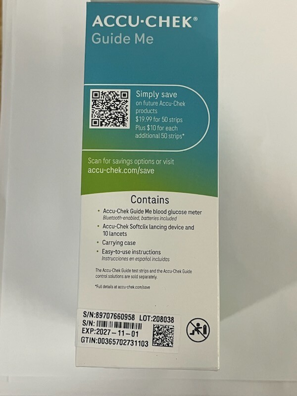 Accu-Chek Blood Glucose Monitoring System - Black Exp 11/01/2027 NEW