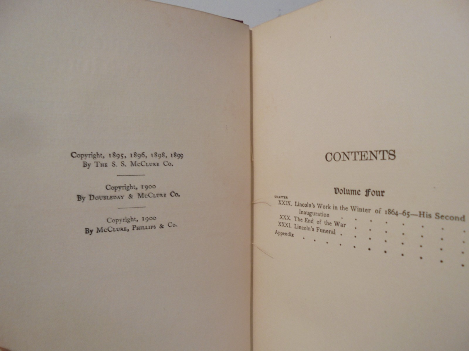 1900 Ida Tarbell "THE LIFE OF ABRAHAM LINCOLN" 1st Editons Entire 4 Volume Set