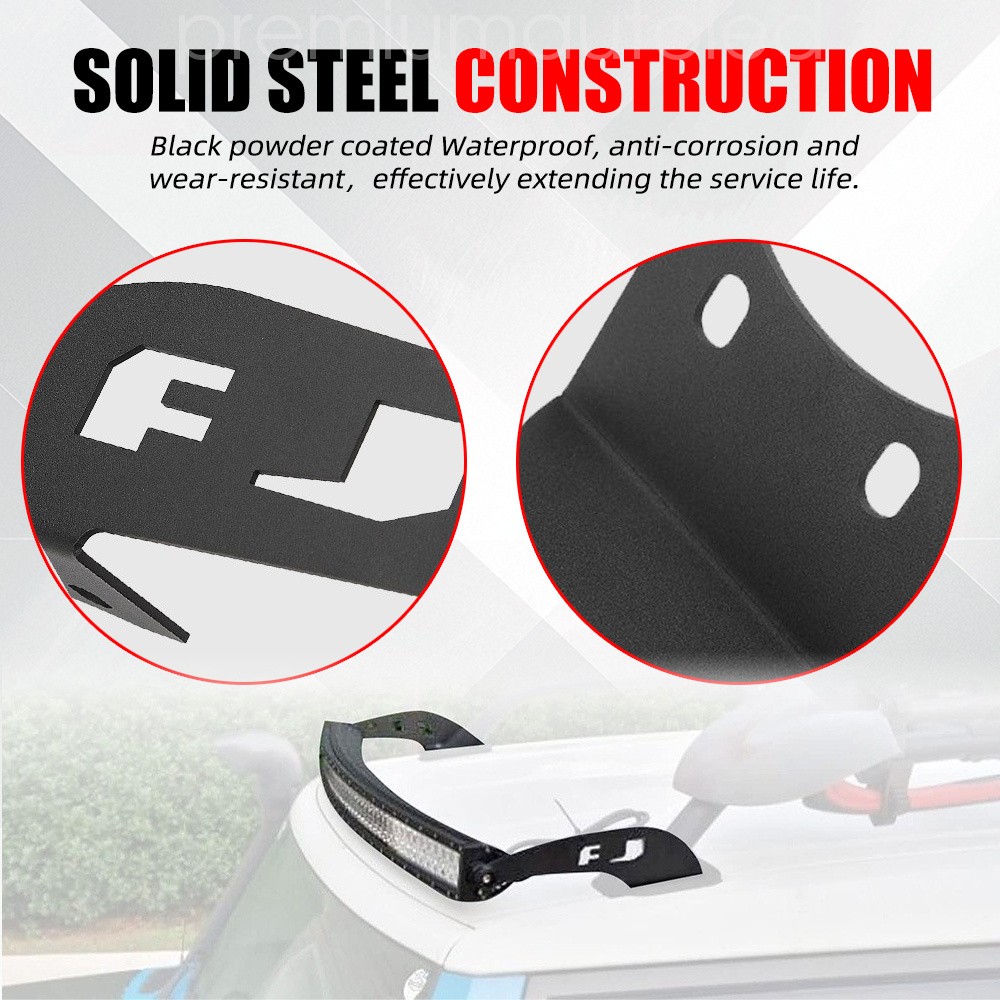 For 07-14 Toyota FJ Cruiser 52" Curved LED Light Bar w/Roof Mount Bracket & Wire