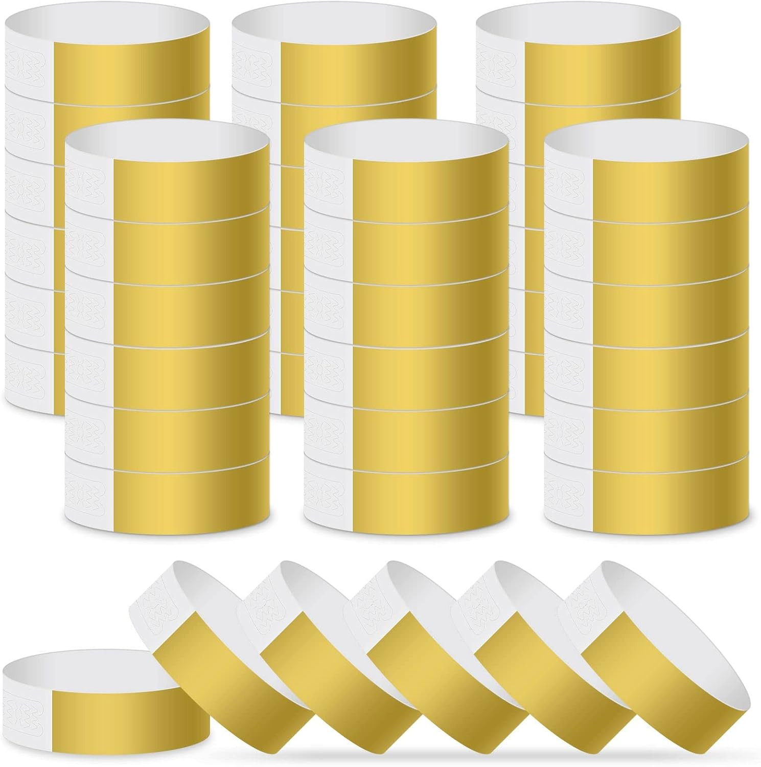 Paper Wristbands for Events - 300 Pcs Gold Waterproof Party Arm Bands