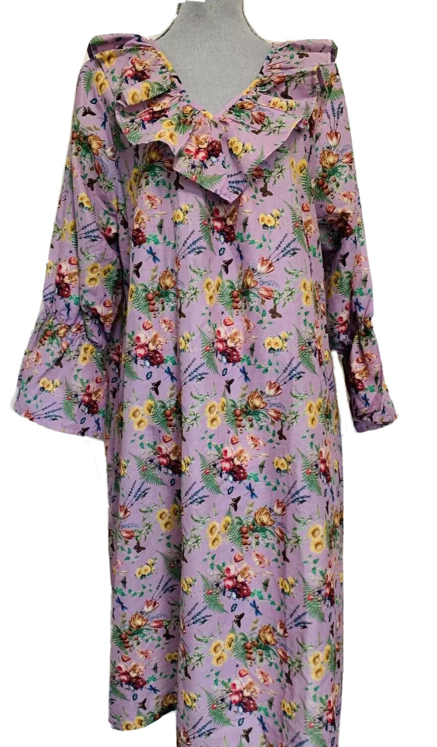 NEW Hopeless Romantic Nightgown XL / XXL 1x 2x roomy Cotton Ruffles Sleep dress