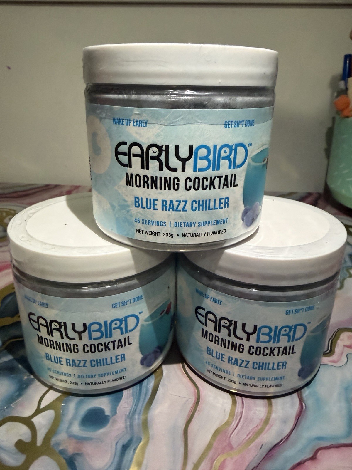 early bird morning cocktail Blue Razz Chiller X3