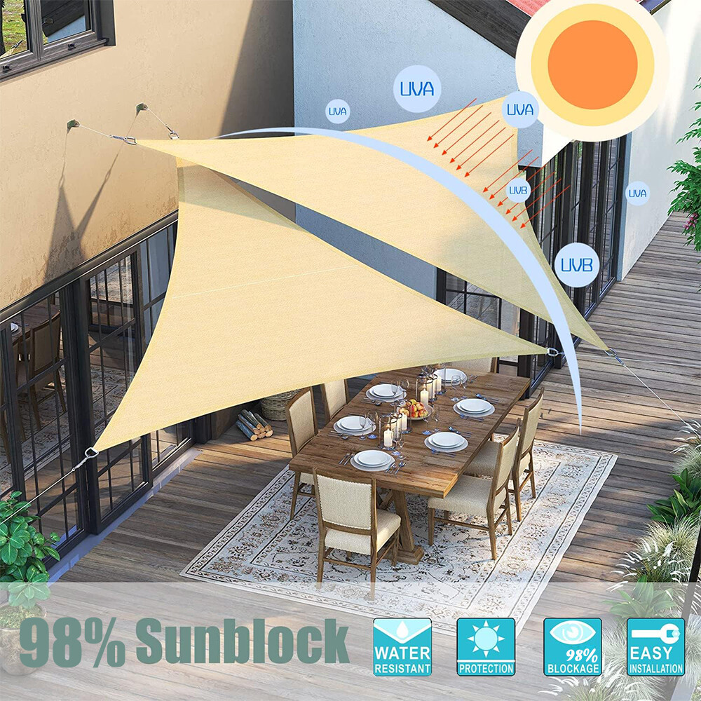 Waterproof Shade Sail Patio Awning Outdoor Garden Pool Sun Canopy Shelter Cover