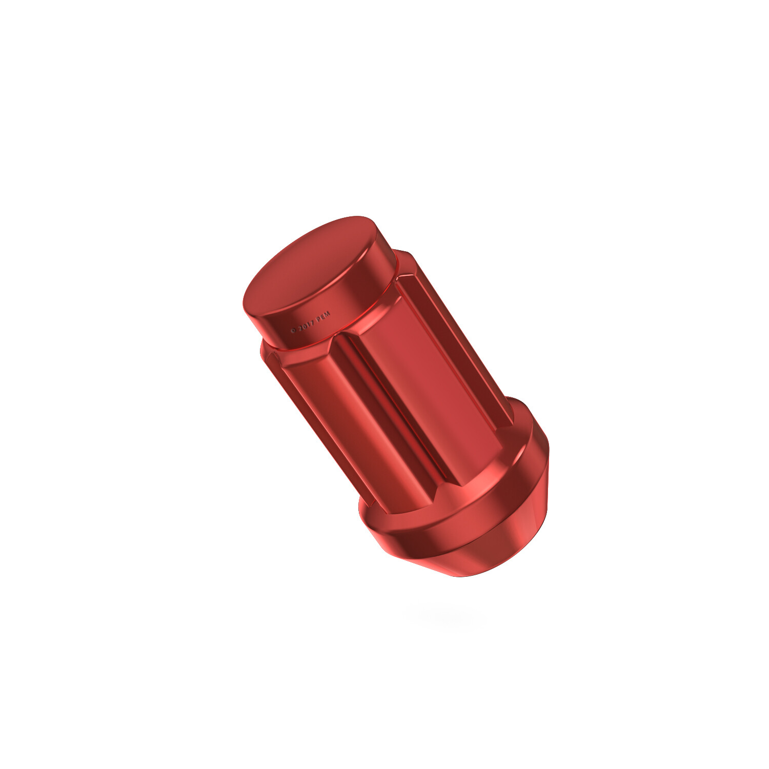 20pc 12x1.5 Lug Nuts with Key | Cone Seat | Long Closed End | Red Steel Spline