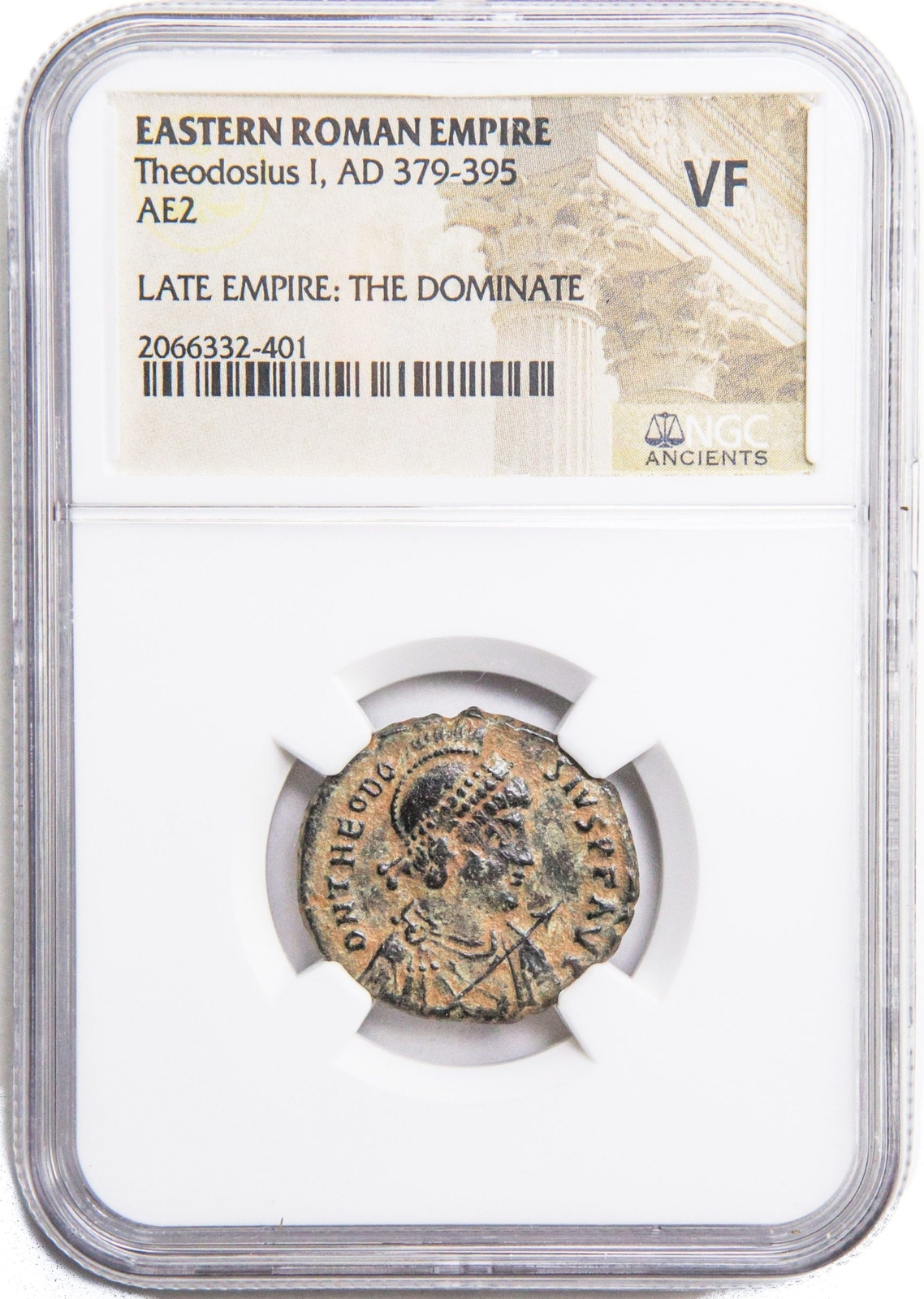 Theodosius I Roman AE Coin (AD 379-395) - NGC Certified VF Condition