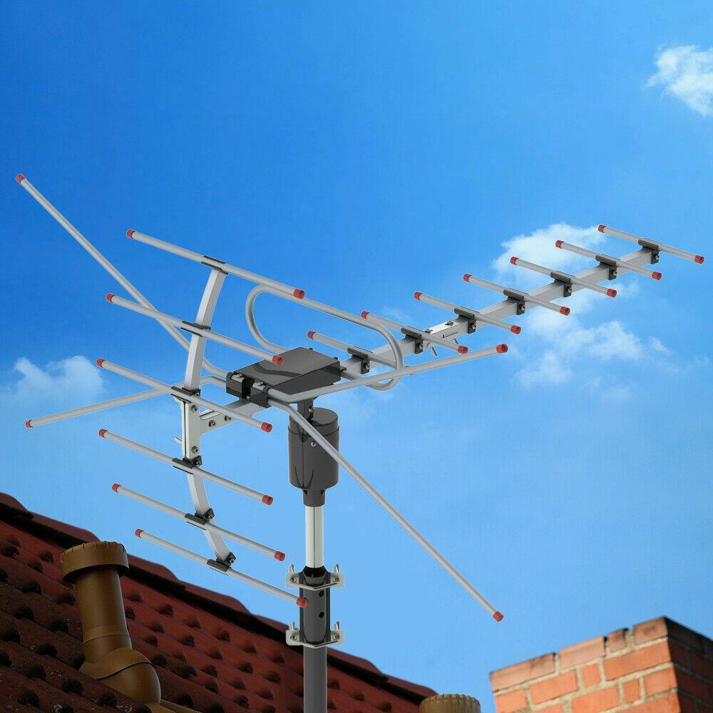 990 Miles HD 1080P Outdoor Amplified HDTV Digital TV Antenna Long Range VHF UHF