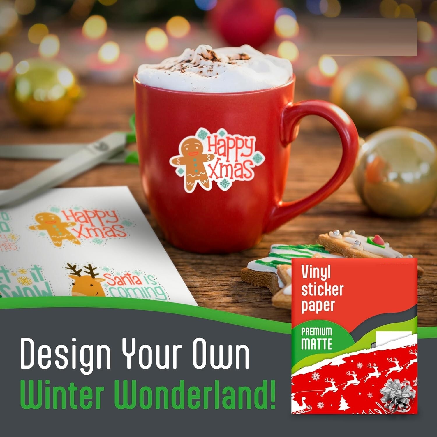 100 Matte 8.5"x11" Printable Vinyl Sticker Paper for Inkjet Laser Waterproof