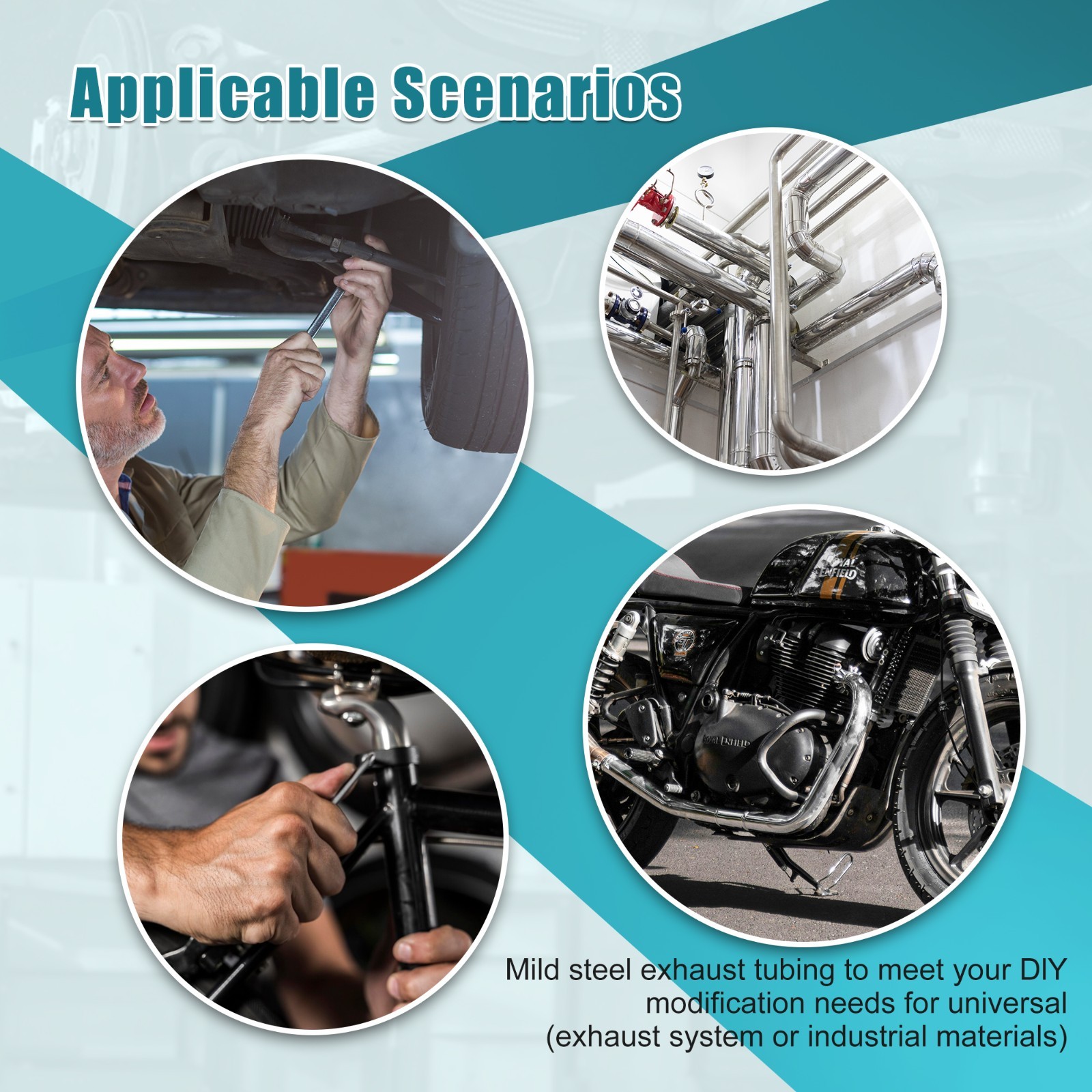 2.5" Custom Exhaust Pipe Kit Tubing Mandrel Bend Straight U 90° Piping 16 PCS