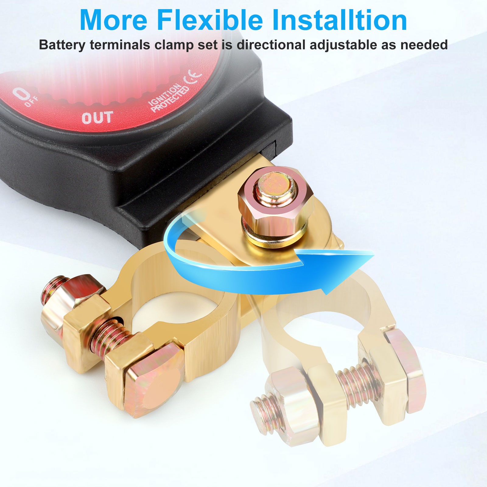 Battery Disconnect & Top Post Kill Switch 12V-48V Heavy Duty Shut Off For Car RV