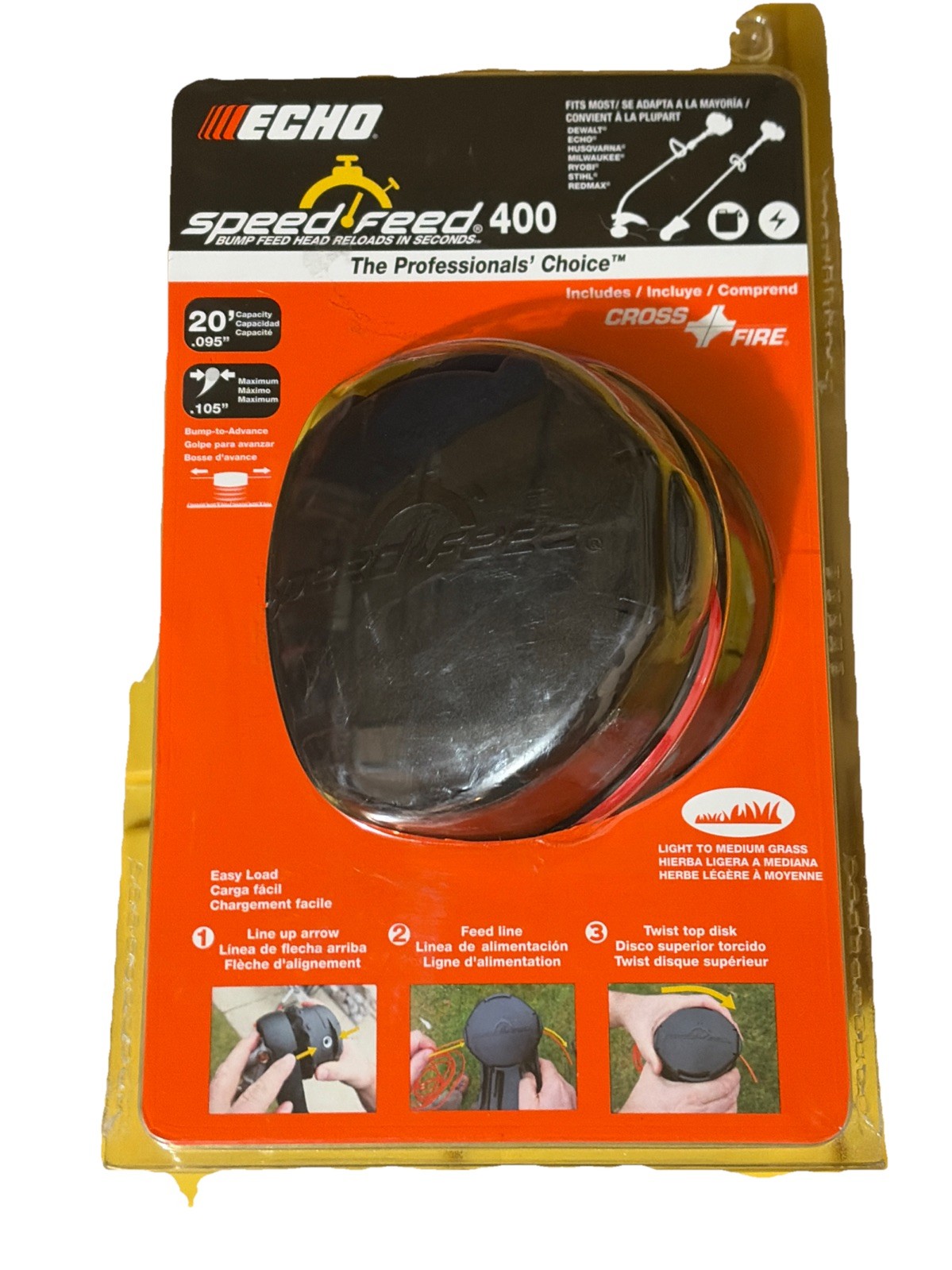 ECHO Speed Feed 400 Trimmer Head Bump Feed Fits Most Brands Accepts .080-.105