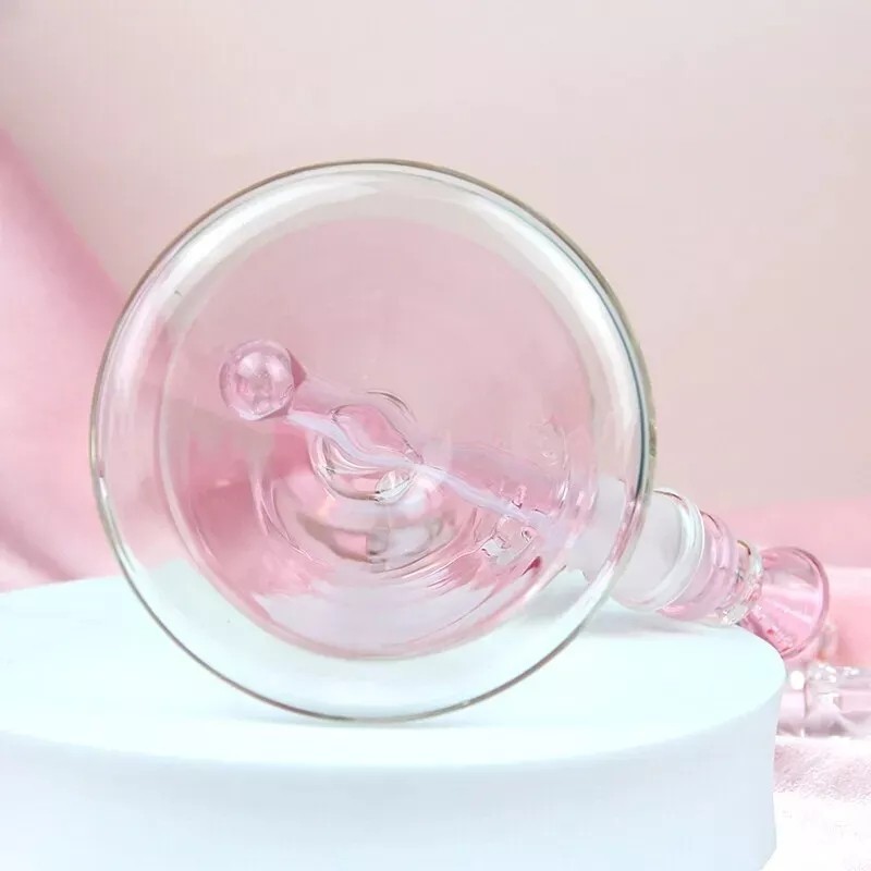 Pink 10'' Kitty Glass Bong Beaker Hookah Smoking Water Pipe w/Accessories USA