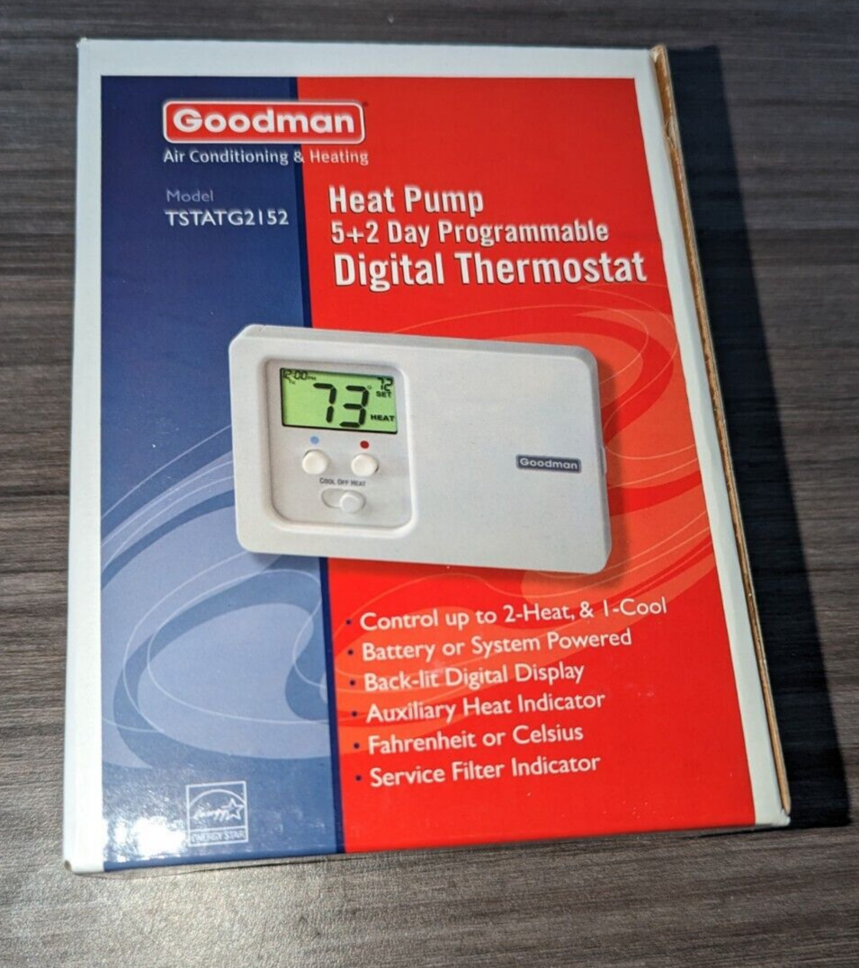 Goodman Programmable Digital Thermostat TSTATG2152 HEAT PUMP 5+2 DAY