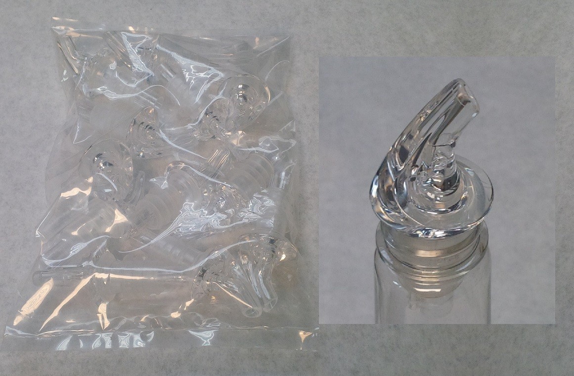 1 DOZEN Liquor Bottle Pourers Non Measured CLEAR POUR SPOUTS Free Ship