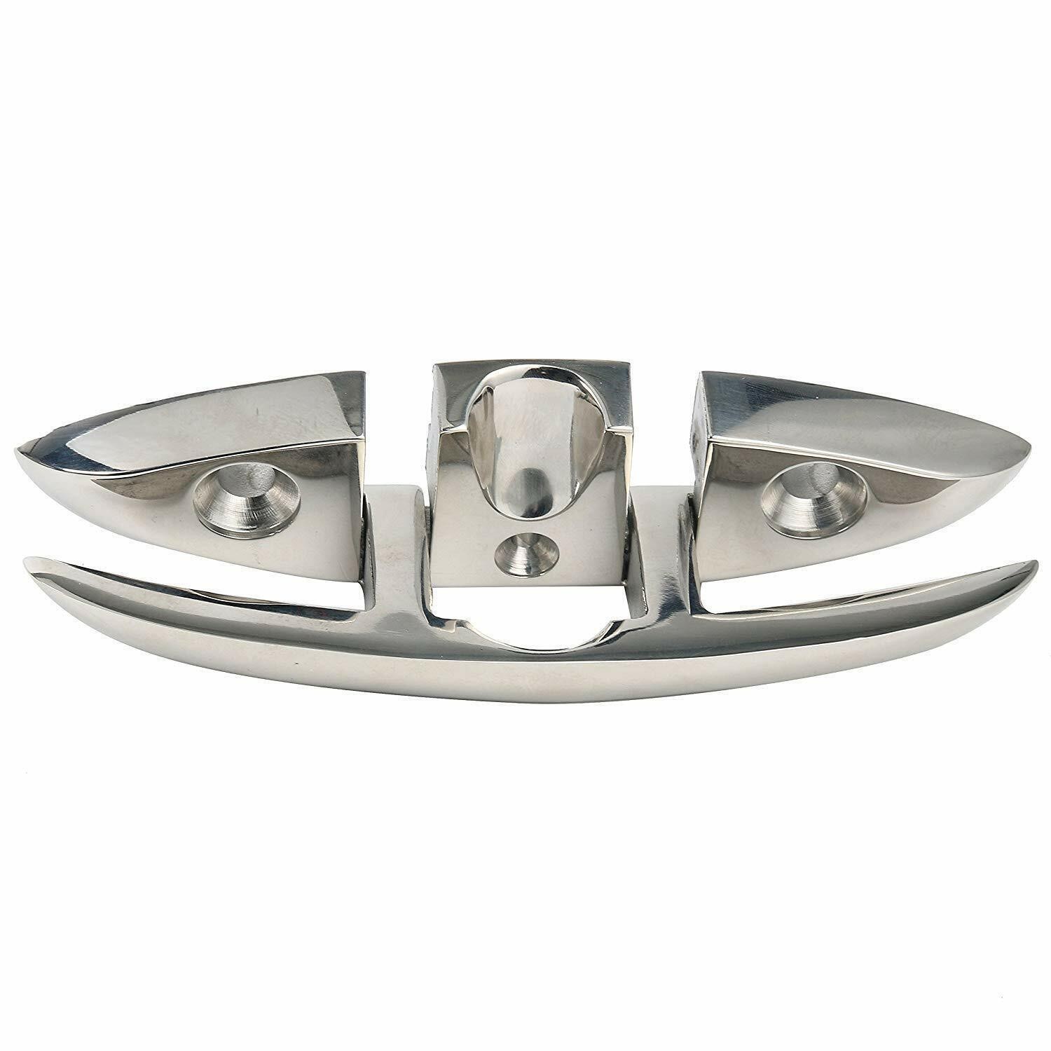 4 Pack Boat Cleat 6" 316 Stainless Steel Folding Cleat Flip Up Dock Rope Cleat