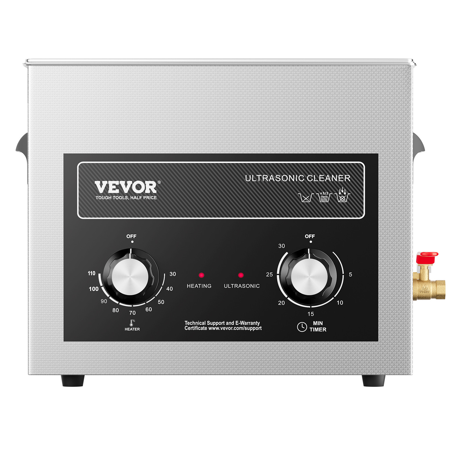VEVOR 10L Ultrasonic Cleaner with Heater Timer & Basket Digital Sonic Machine