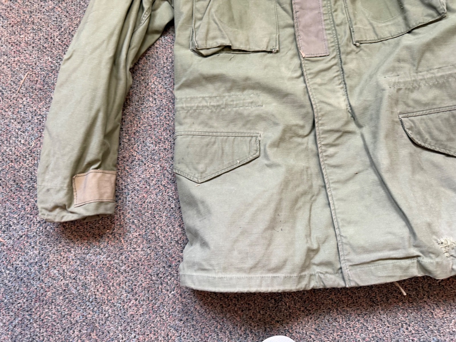 ORIGINAL VIETNAM WAR US ARMY OG-107 COLD WEATHER PARKA-SMALL SHORT