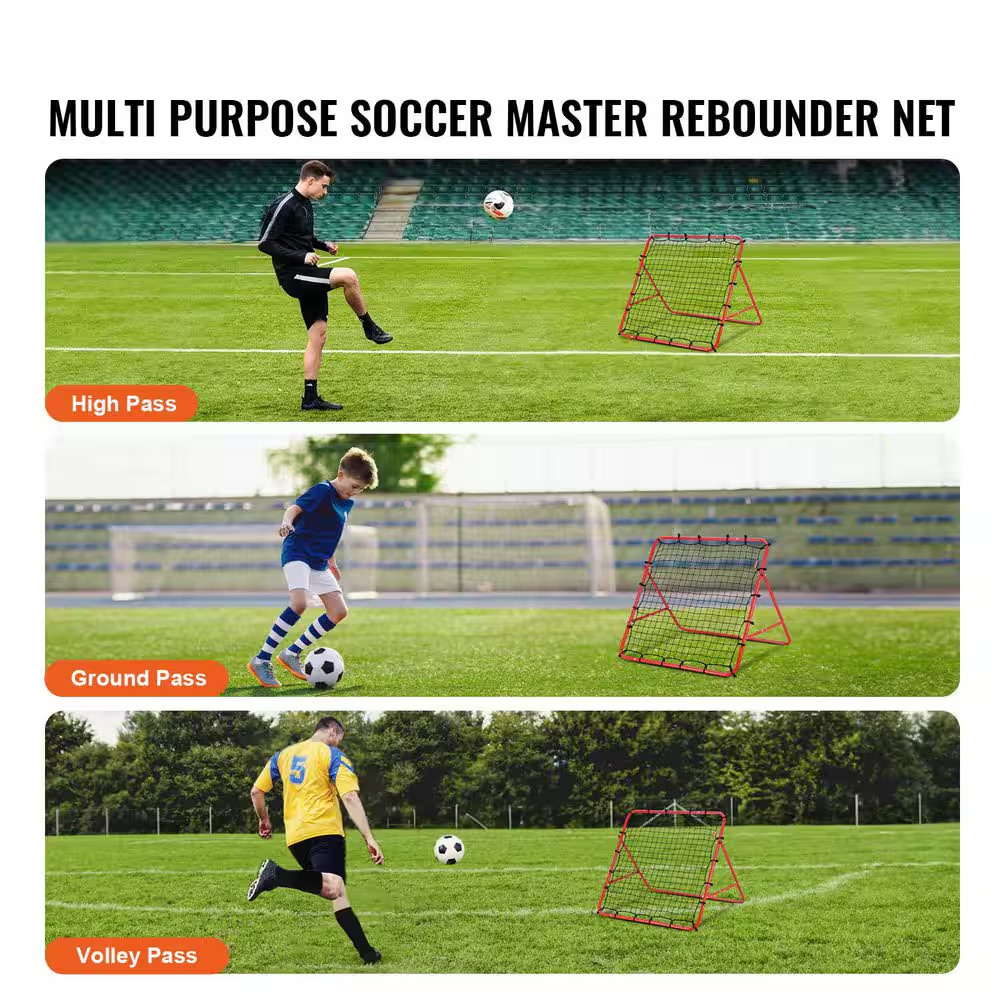 Soccer Rebounder Rebound Net Kick-Back 39 In. X 39 In. Portable Football Trainin