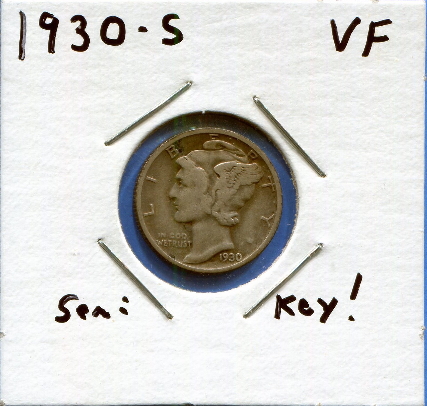 W@W 1930-s Mercury Dime !!!! ( LOW Mintage !!!!)  VF !!!!!