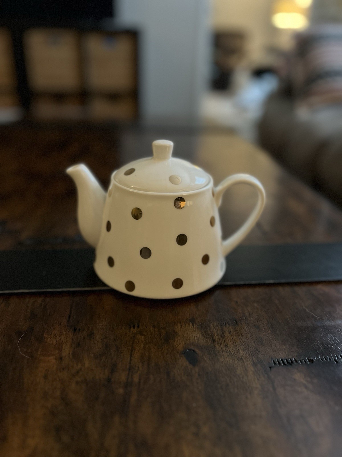 Robert Gordon Goldie Golden Polka Dot Fine Ceramic Teapot