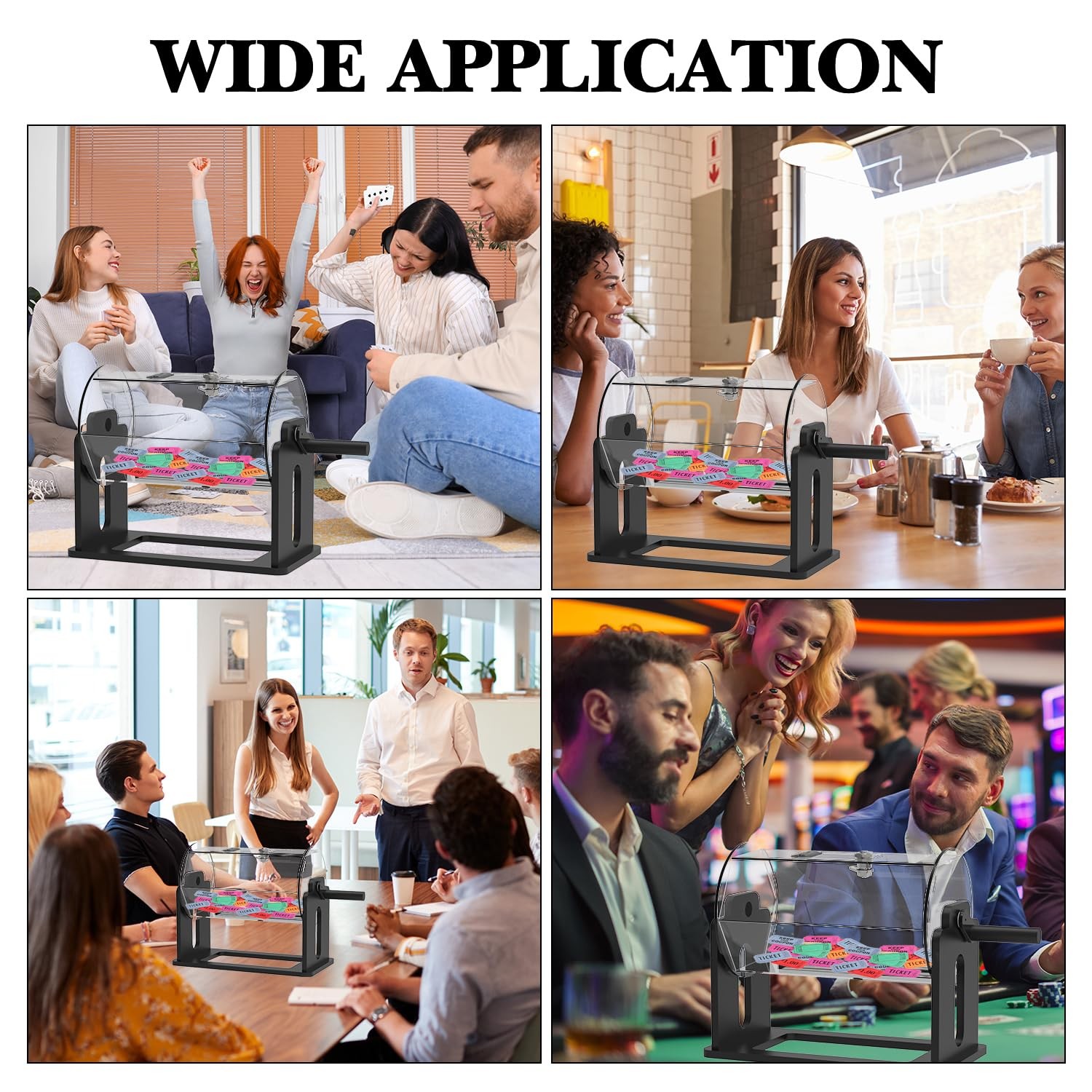 Raffle Ticket Spinner Raffle Drum: Acrylic Rotating Lottery Box with Handle (...