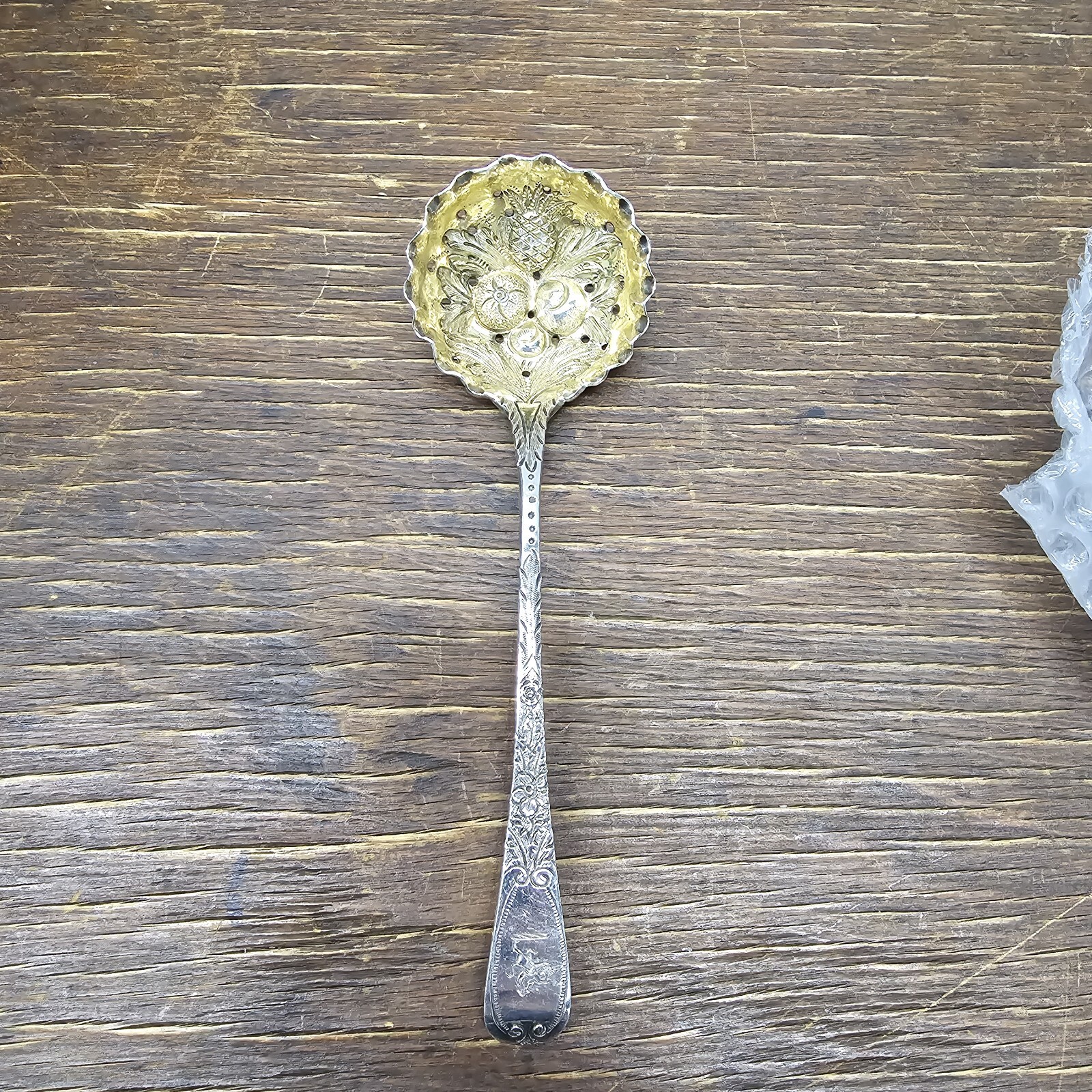 Charles Eley English sterling spoon 1800s bonbon fruit spoons With Lion Crest