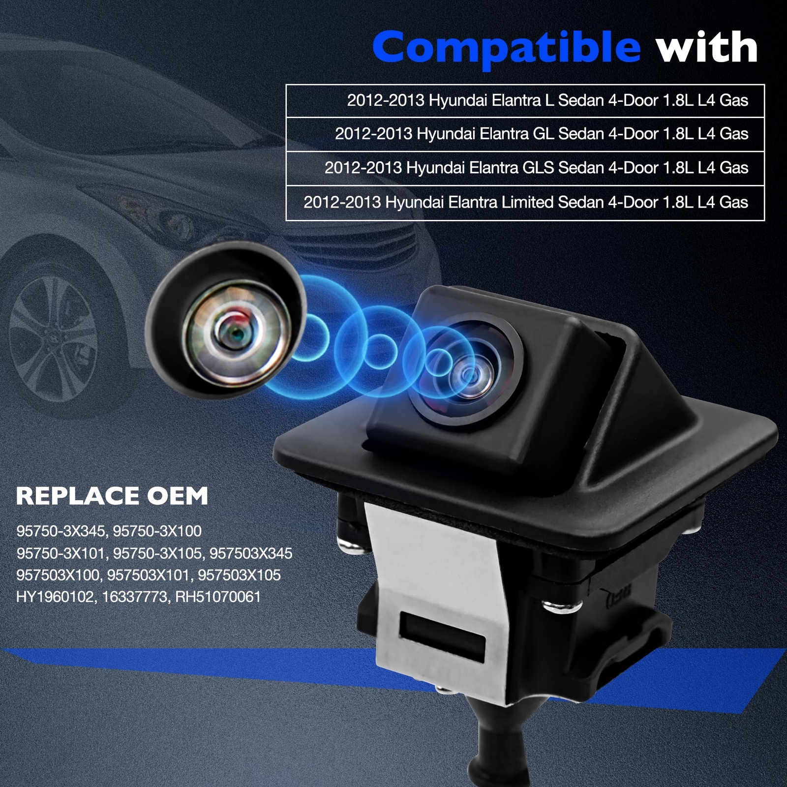Rear View Back Up Parking Reverse Camera For 2012-13 Hyundai Elantra 957503X105