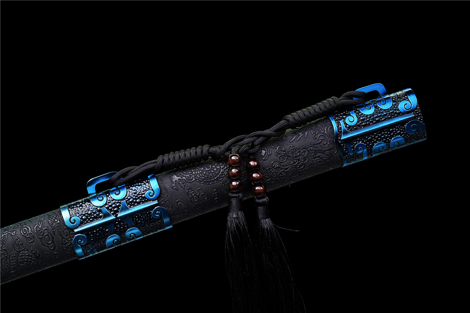 Sharp Blue Ninja Sword Straight Functional Broadsword Japanese Katana 1095Steel