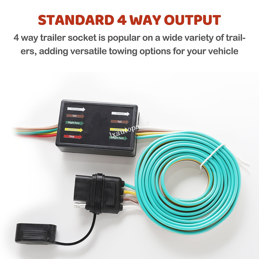 RV Trailer Tow Light Wiring Connector 4 Way Flat 55336 For Honda Pilot 2003-2008