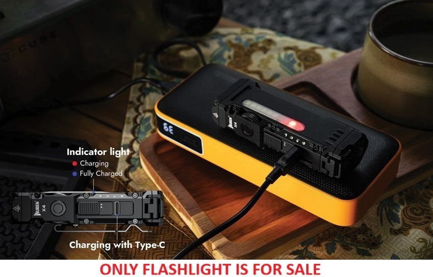 WUBEN X4 Rechargeable Flashlight Resists Water/Impact Turbo-Moon Mode Battery