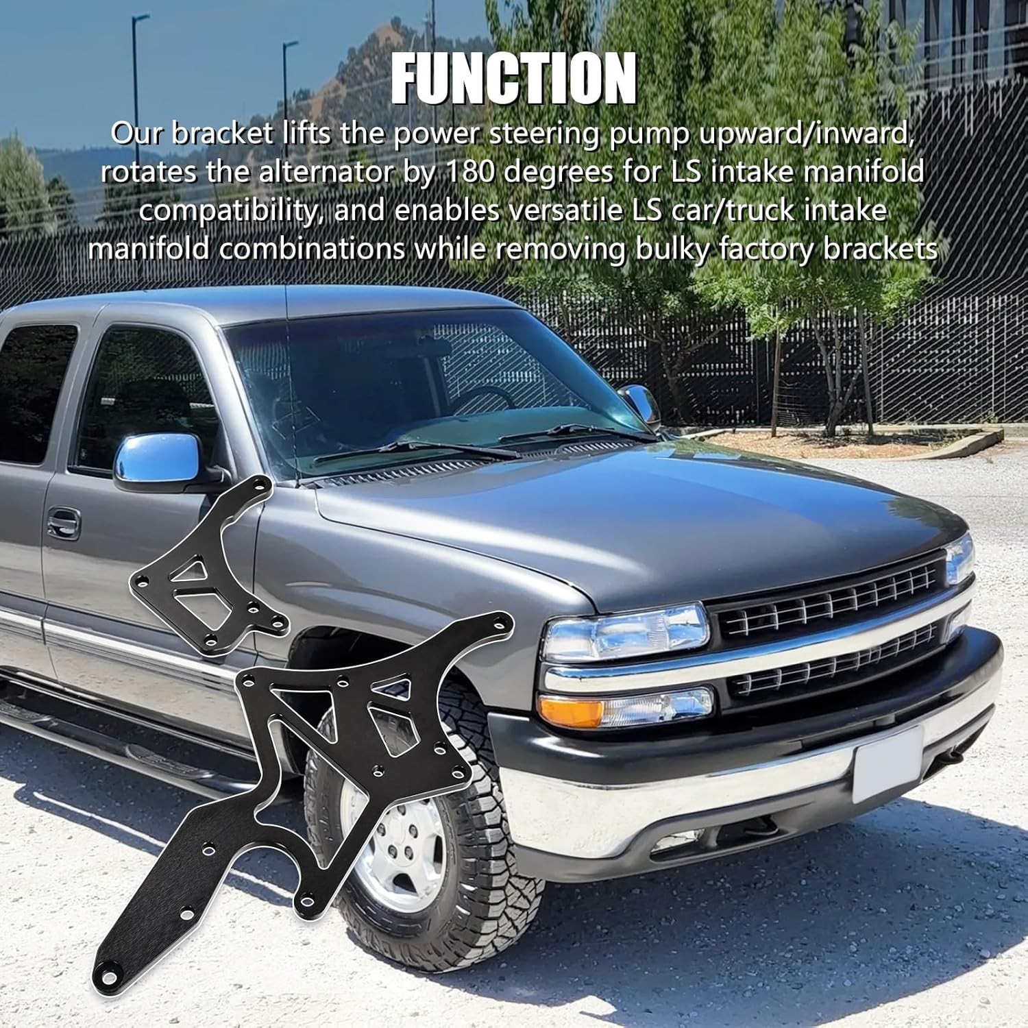 For LS Engine Serpentine Bracket Alternator Power Steering Pump Swap Conversion