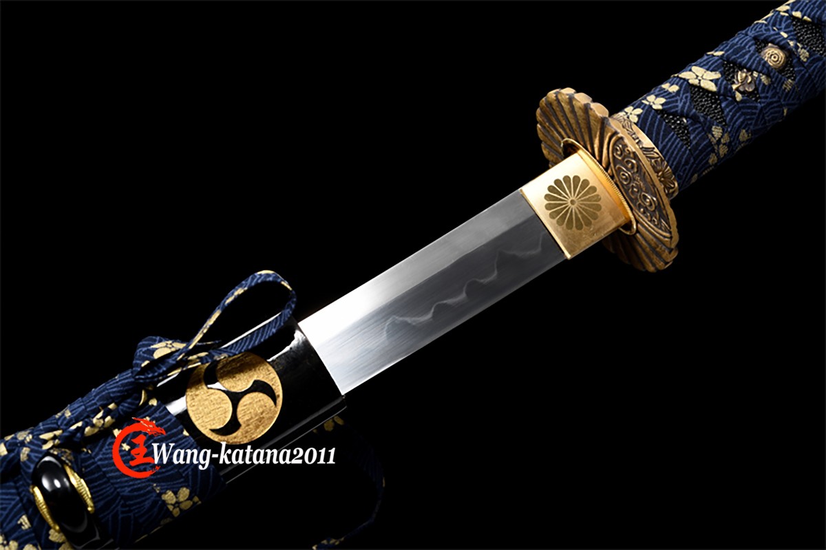 Full Tang Sharp Japanese Samurai Katana Sword T10 Clay Tempered Brass Fittings