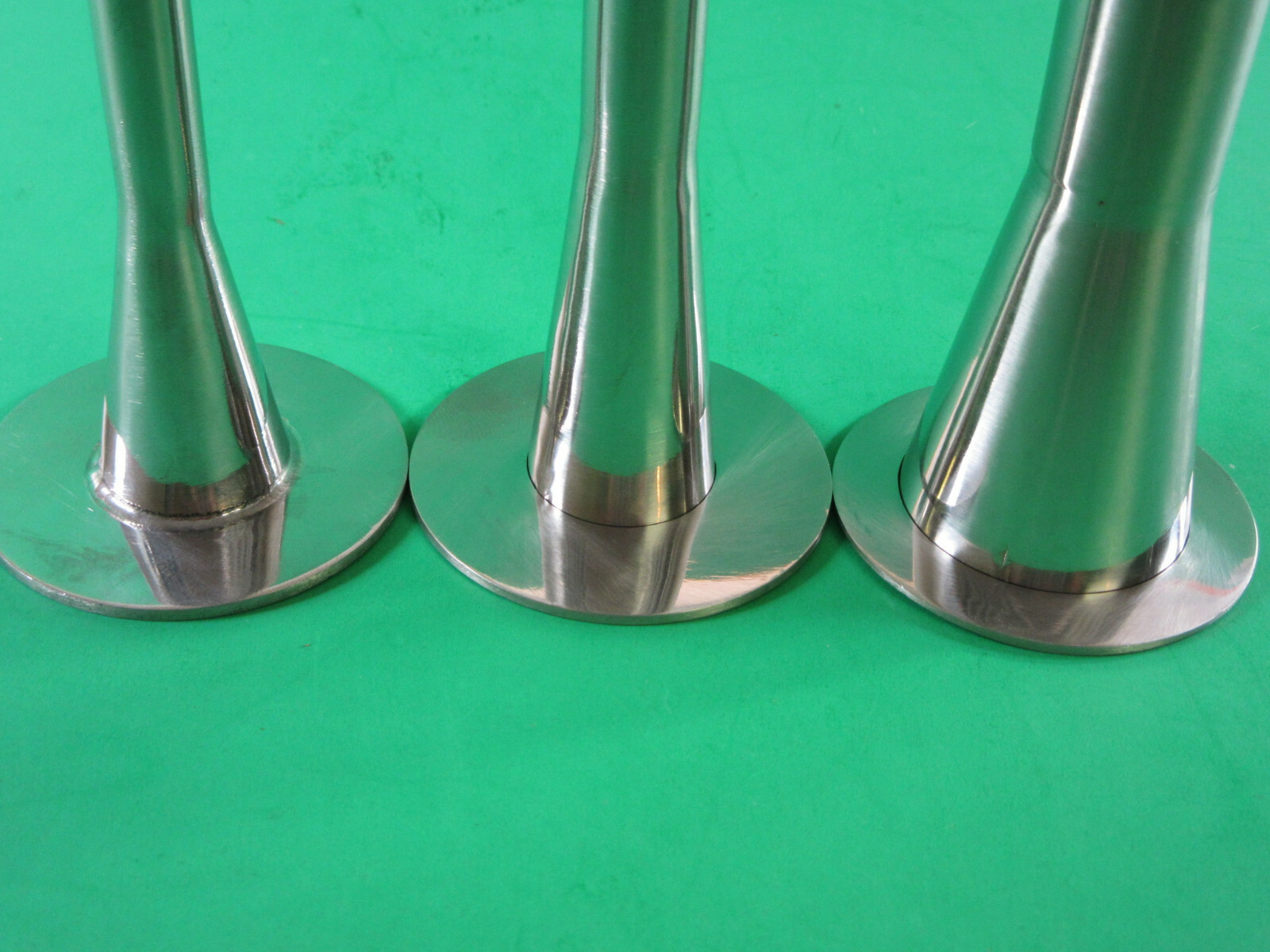 *THE BEST* 3-Pc Set Solid Stainless Sausage stuffing tubes horn 2" (52 mm) base