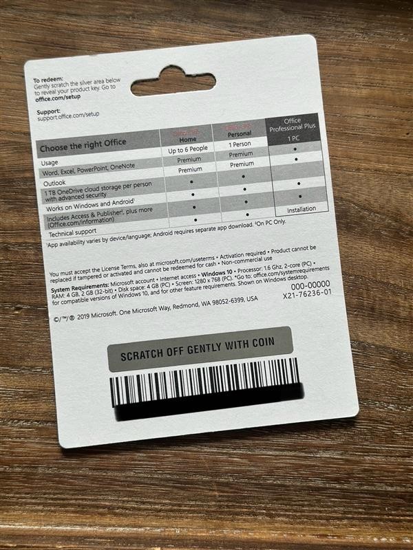 Microsoft Office Professional Plus 2019 Full Version License Sealed Retail Card