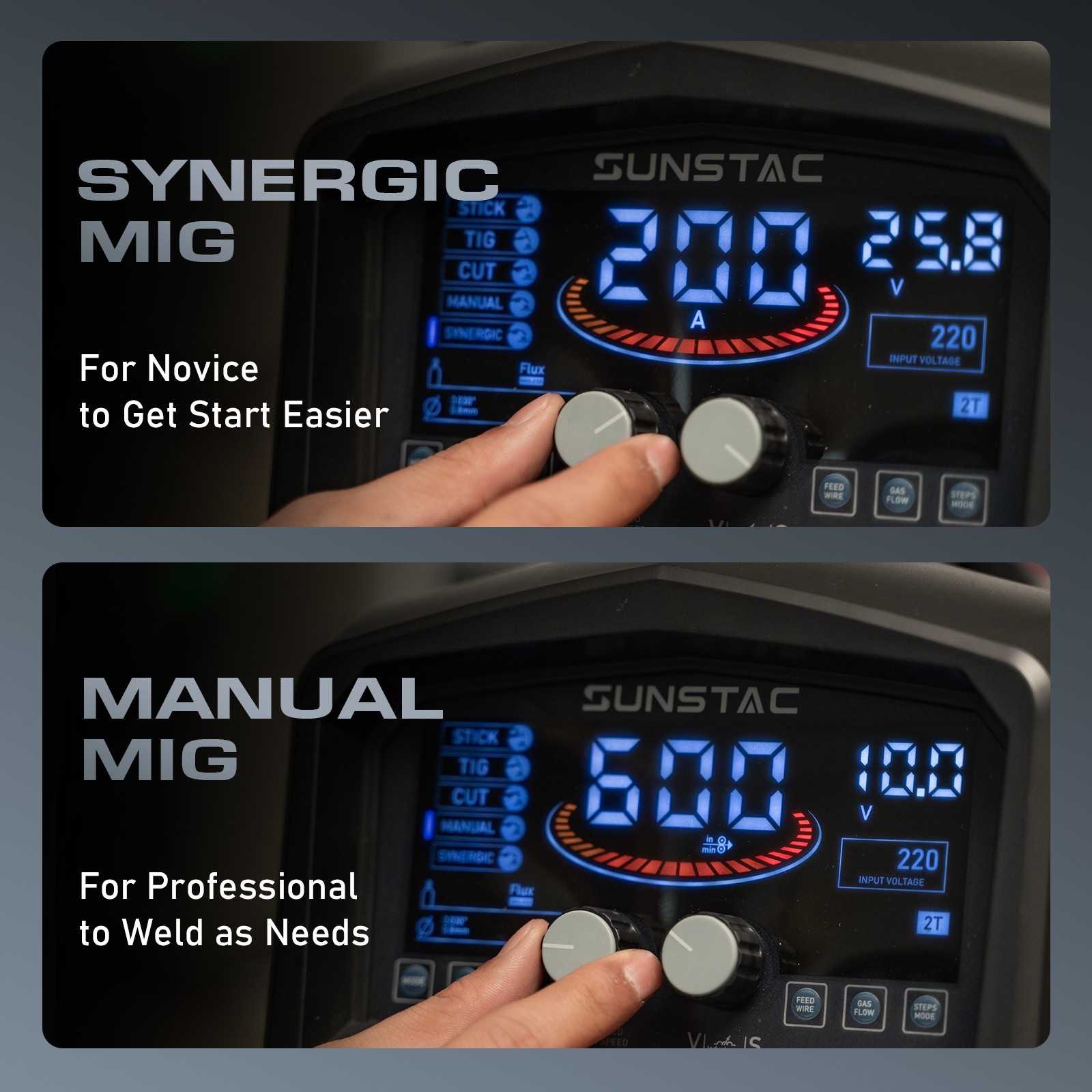 Sunstac 5-in-1 Plasma/TIG/MIG/Stick Welder 200A 110/220V Multiprocess Machine