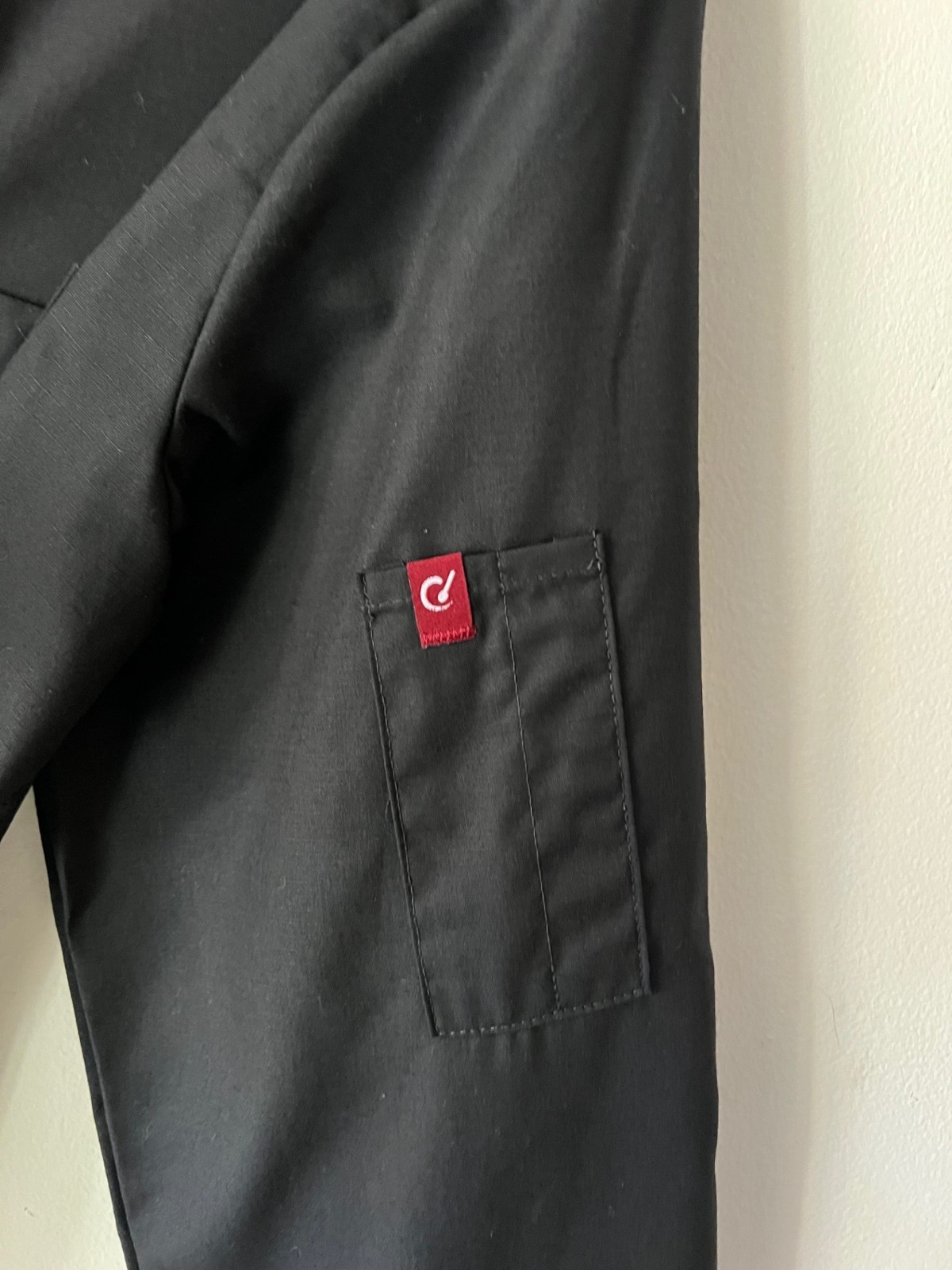 Red Kap Chef Coat Men's Long Sleeve Ten Button Mimix Size Large Black NWOT