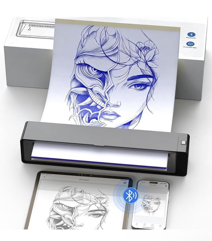 Wormhole Tattoo Stencil Printer Wireless Bluetooth 2,500mAh Battery Portable